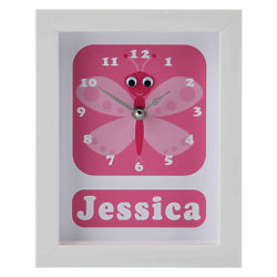 Stripey Cats Personalised Betty Butterfly Framed Clock, 23 x 18cm